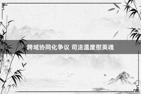 跨域协同化争议 司法温度慰英魂