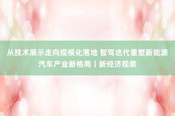 从技术展示走向规模化落地 智驾迭代重塑新能源汽车产业新格局丨新经济观察