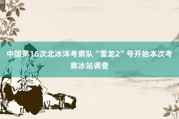 中国第16次北冰洋考察队“雪龙2”号开始本次考察冰站调查