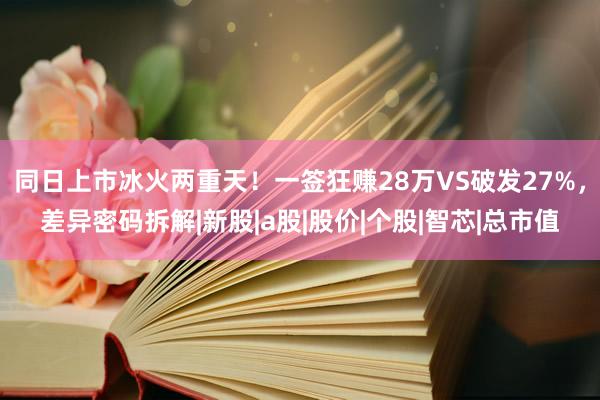 同日上市冰火两重天！一签狂赚28万VS破发27%，差异密码拆解|新股|a股|股价|个股|智芯|总市值