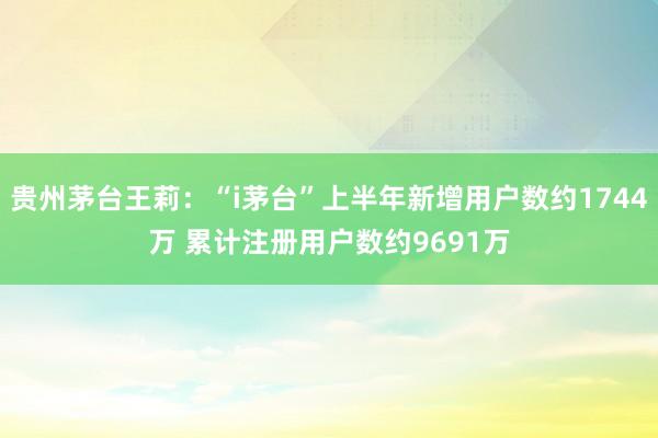 贵州茅台王莉：“i茅台”上半年新增用户数约1744万 累计注册用户数约9691万