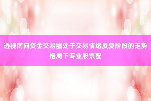 透视南向资金交易圈处于交易情绪反复阶段的走势格局下专业股票配