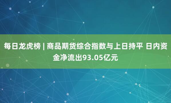 每日龙虎榜 | 商品期货综合指数与上日持平 日内资金净流出93.05亿元