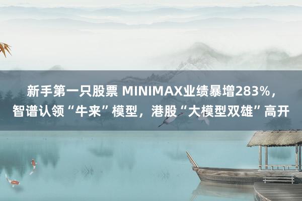 新手第一只股票 MINIMAX业绩暴增283%，智谱认领“牛来”模型，港股“大模型双雄”高开
