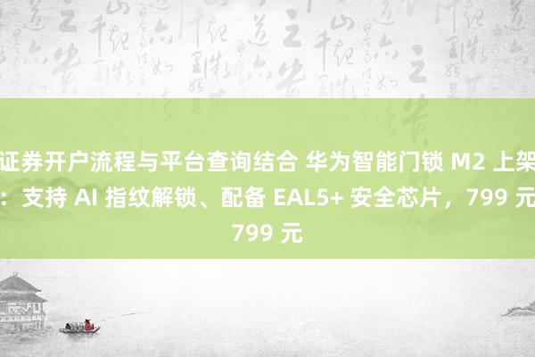 证券开户流程与平台查询结合 华为智能门锁 M2 上架：支持 AI 指纹解锁、配备 EAL5+ 安全芯片，799 元