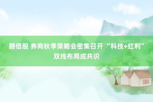 翻倍股 券商秋季策略会密集召开 “科技+红利”双线布局成共识