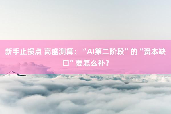 新手止损点 高盛测算：“AI第二阶段”的“资本缺口”要怎么补？