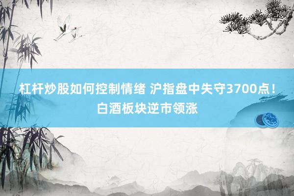 杠杆炒股如何控制情绪 沪指盘中失守3700点！白酒板块逆市领涨