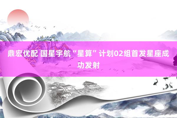 鼎宏优配 国星宇航“星算”计划02组首发星座成功发射